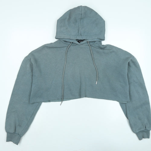 RISING Womens Grey Polyester Pullover Hoodie Size M - Cropped