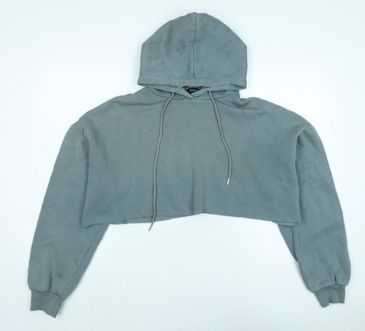 RISING Womens Grey Polyester Pullover Hoodie Size M - Cropped