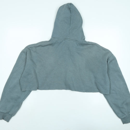 RISING Womens Grey Polyester Pullover Hoodie Size M - Cropped