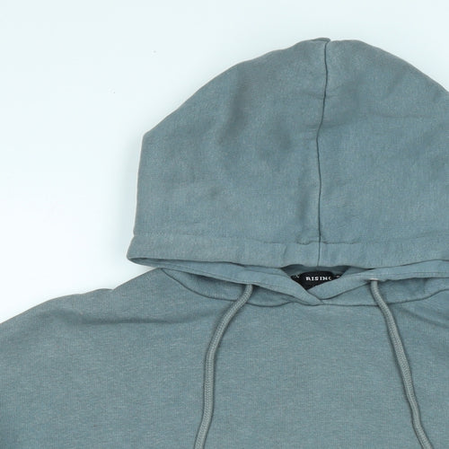 RISING Womens Grey Polyester Pullover Hoodie Size M - Cropped
