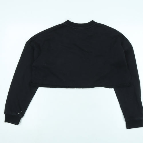 Miss London Womens Black Polyester Pullover Sweatshirt Size S