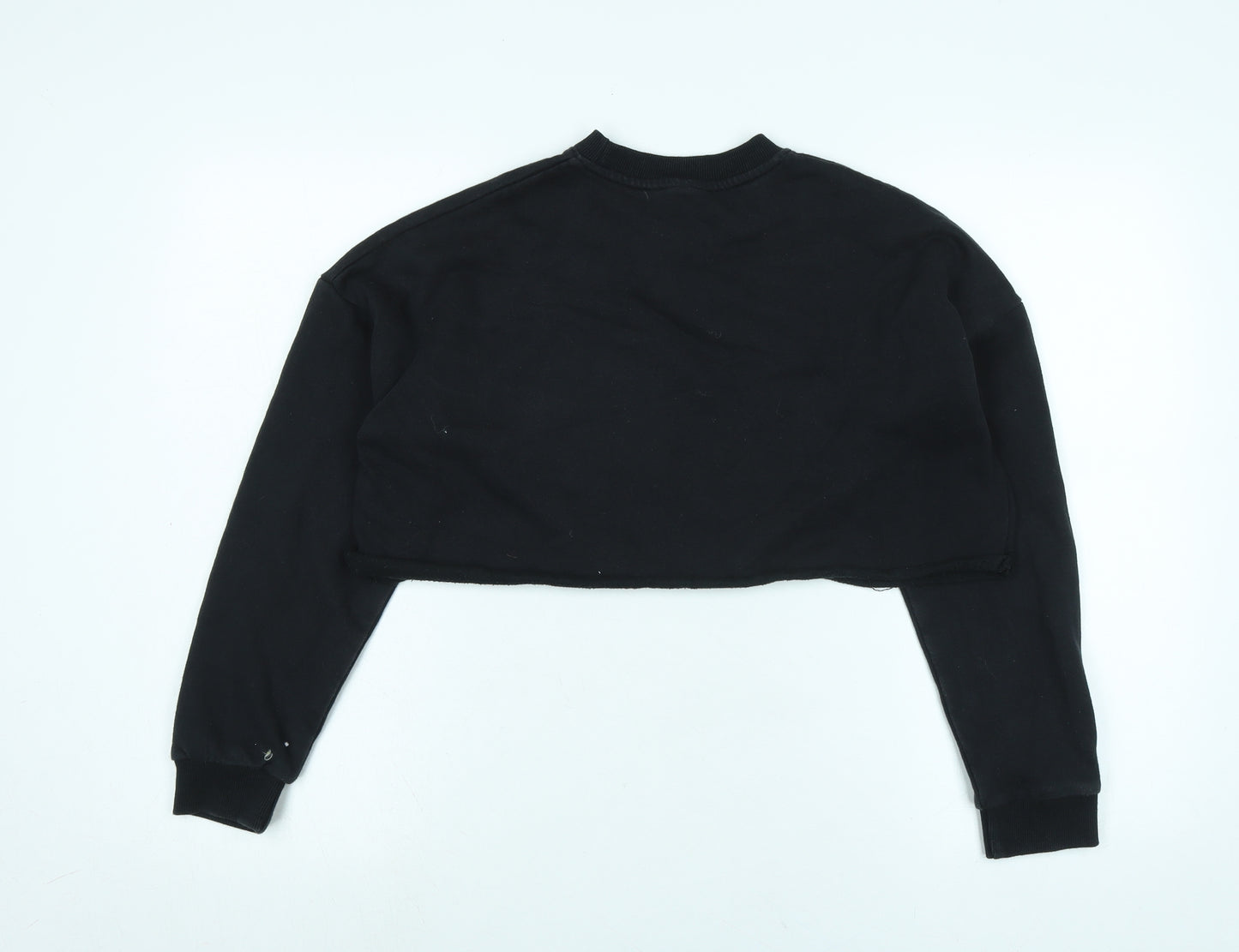 Miss London Womens Black Polyester Pullover Sweatshirt Size S