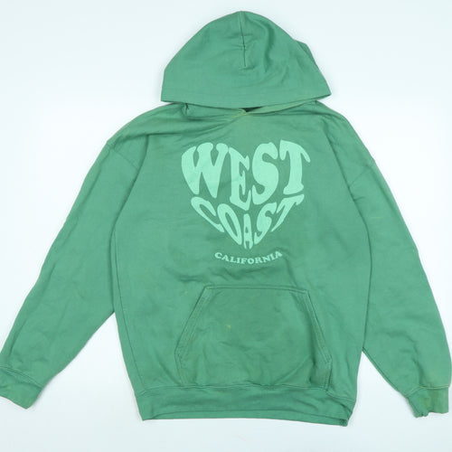 Boohoo Womens Green Polyester Pullover Hoodie Size XS