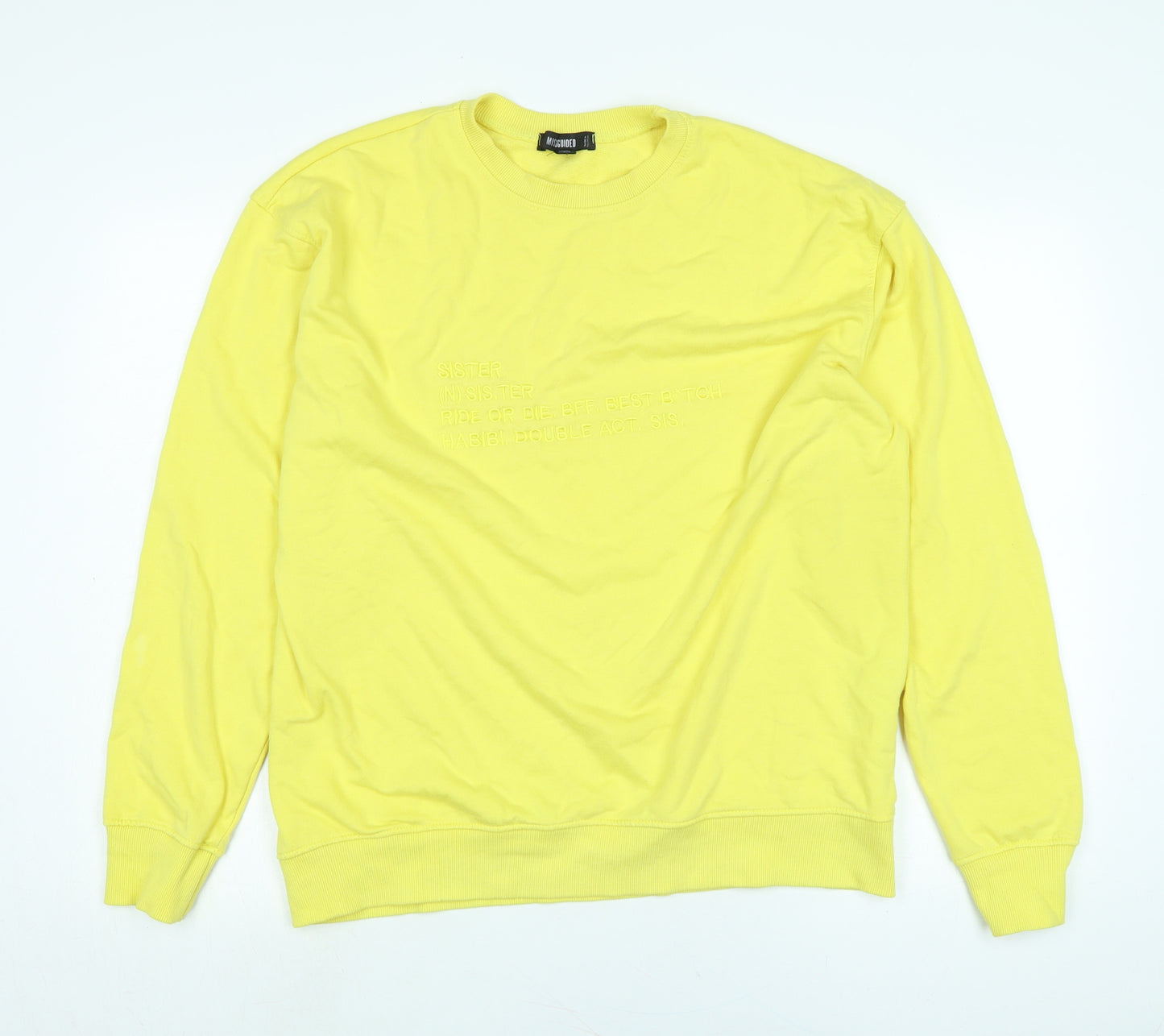 Missguided Womens Yellow Polyester Pullover Sweatshirt Size 10