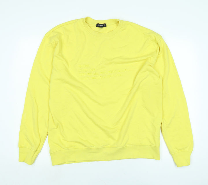 Missguided Womens Yellow Polyester Pullover Sweatshirt Size 10