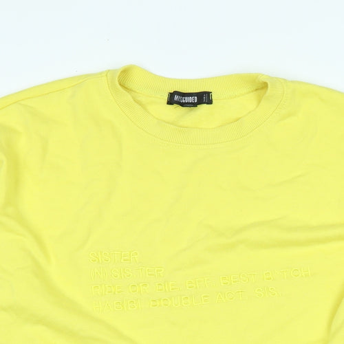 Missguided Womens Yellow Polyester Pullover Sweatshirt Size 10