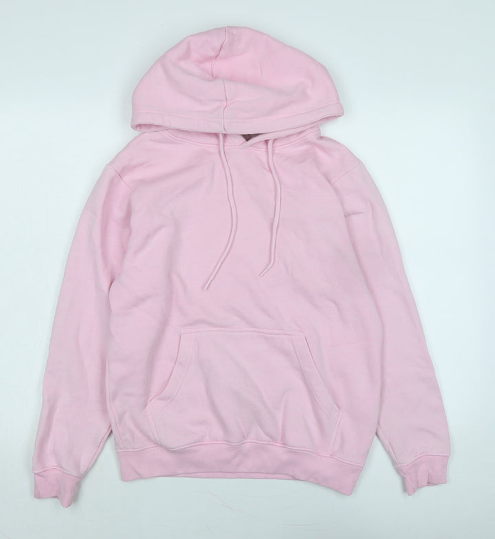 PRETTYLITTLETHING Womens Pink Polyester Pullover Hoodie Size S