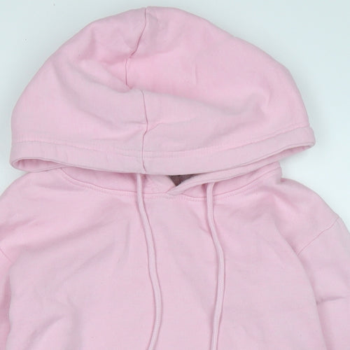 PRETTYLITTLETHING Womens Pink Polyester Pullover Hoodie Size S