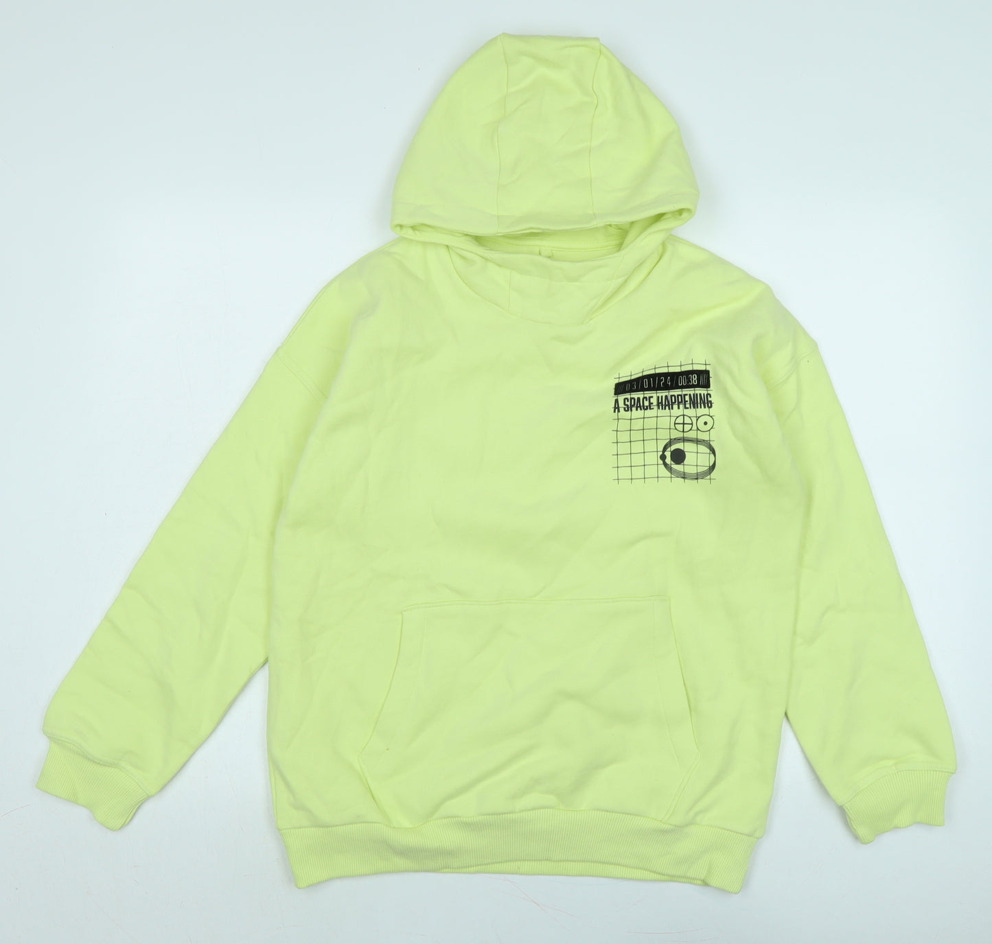 Marks and Spencer Boys Green Polyester Pullover Hoodie Size 13-14 Years