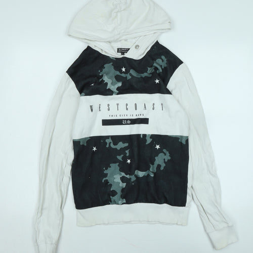 Twisted Soul Mens White Cotton Pullover Hoodie Size S