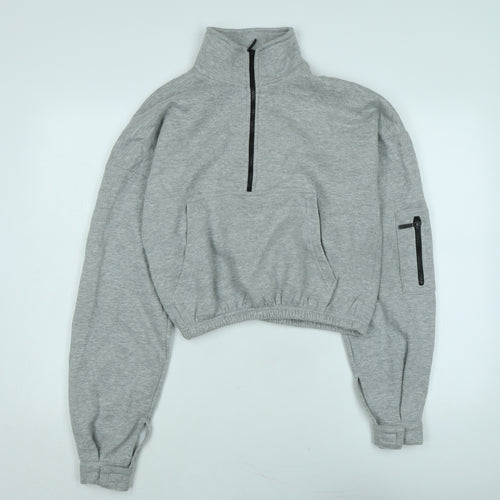 PRETTYLITTLETHING Womens Grey Polyester Pullover Sweatshirt Size M