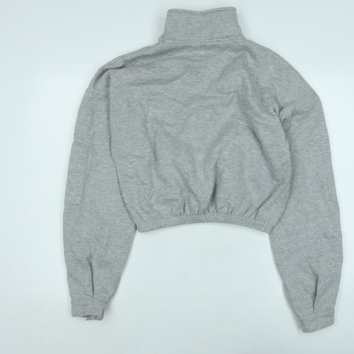 PRETTYLITTLETHING Womens Grey Polyester Pullover Sweatshirt Size M