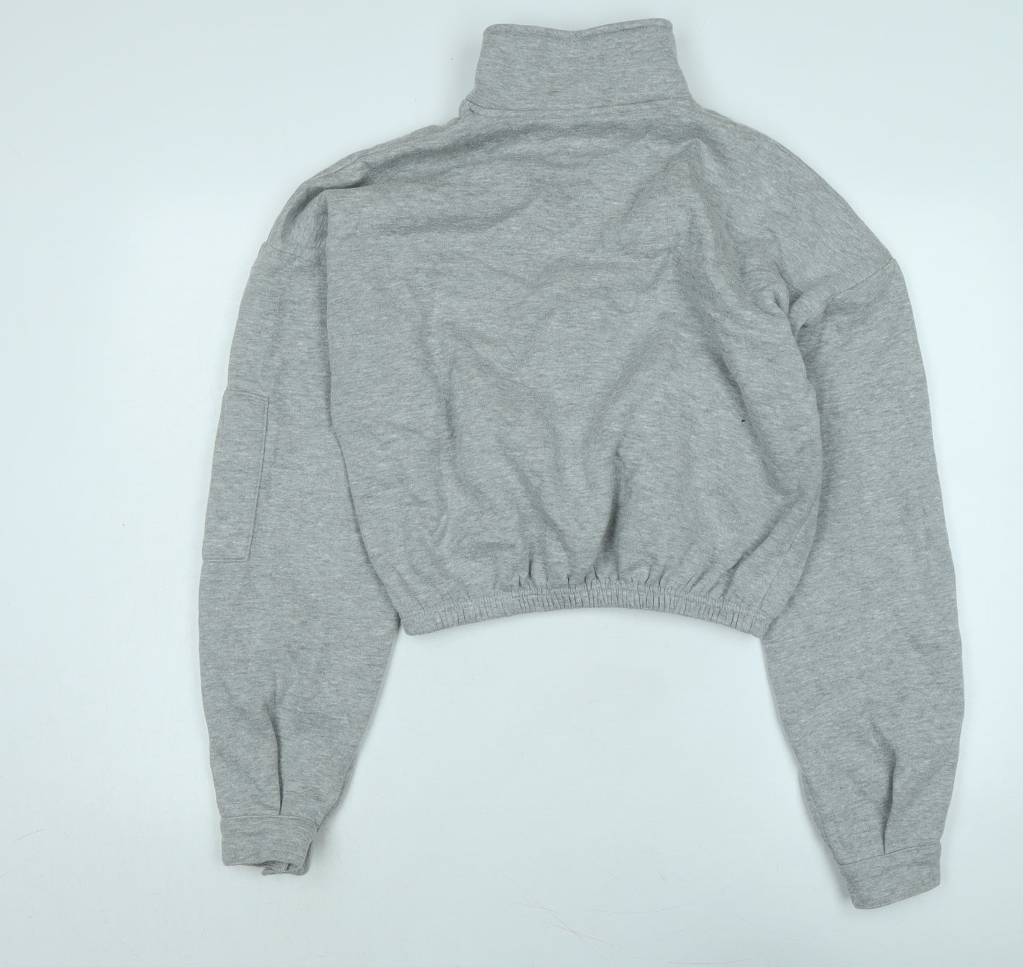 PRETTYLITTLETHING Womens Grey Polyester Pullover Sweatshirt Size M