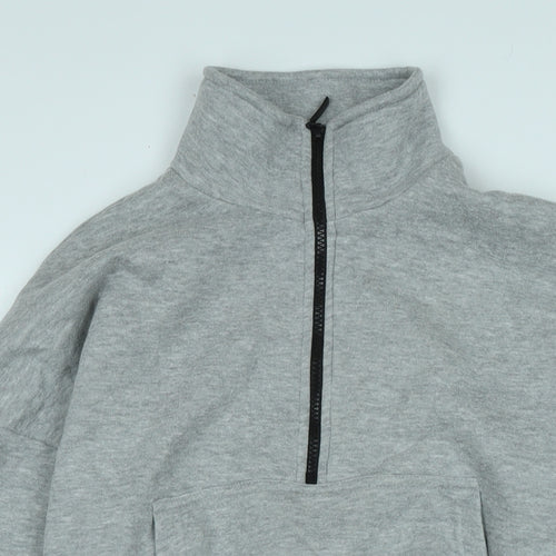 PRETTYLITTLETHING Womens Grey Polyester Pullover Sweatshirt Size M