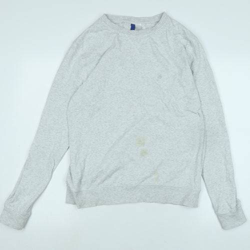 Divided Womens Grey Cotton Pullover Sweatshirt Size M