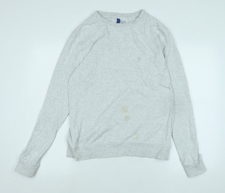 Divided Womens Grey Cotton Pullover Sweatshirt Size M