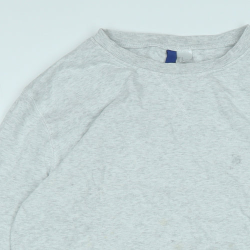 Divided Womens Grey Cotton Pullover Sweatshirt Size M