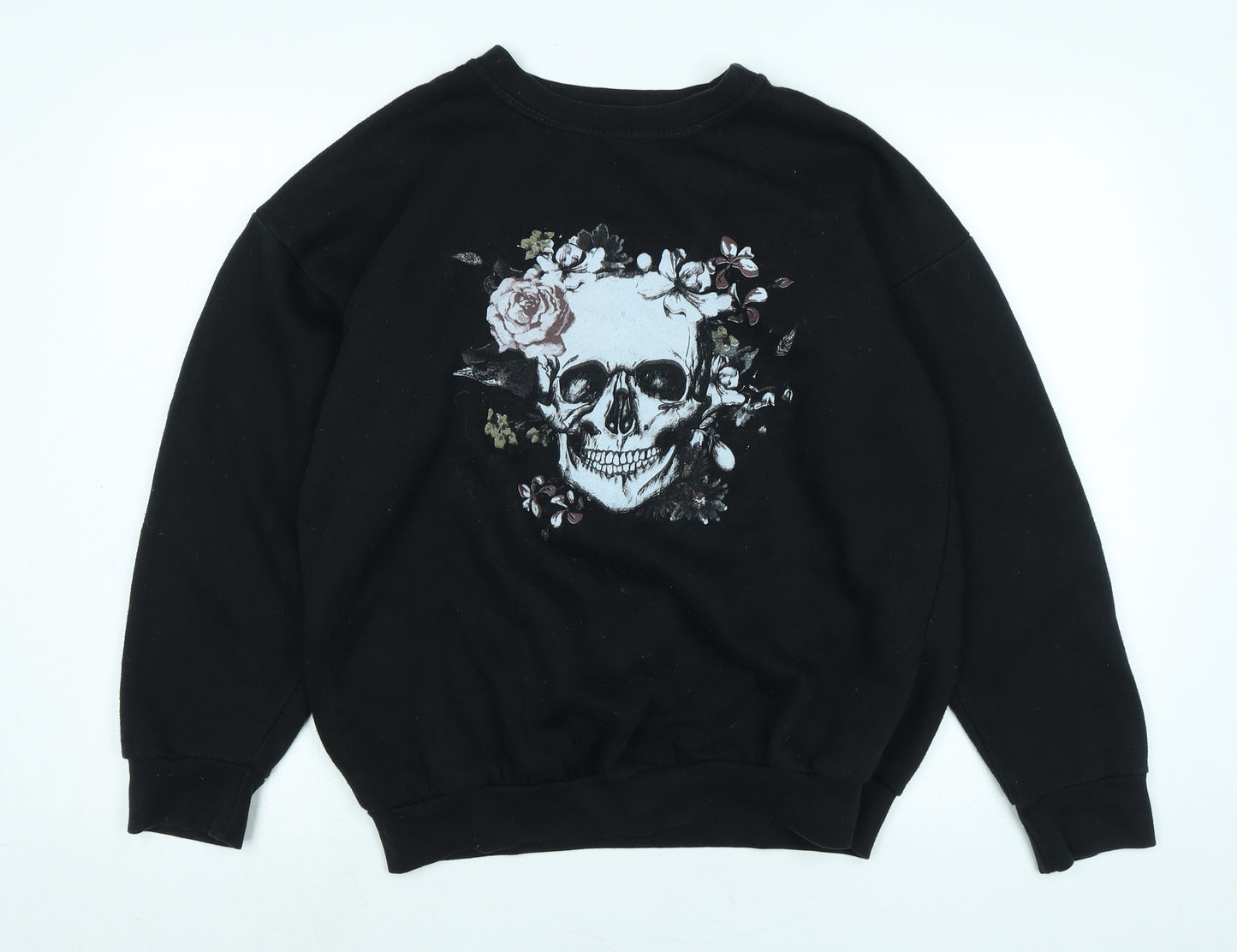 AX Paris Womens Black Polyester Pullover Sweatshirt Size L