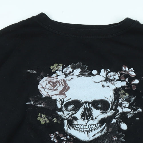 AX Paris Womens Black Polyester Pullover Sweatshirt Size L