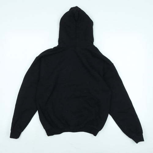 Gilden Boys Black Polyester Pullover Hoodie Size L