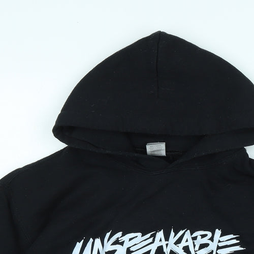 Gilden Boys Black Polyester Pullover Hoodie Size L