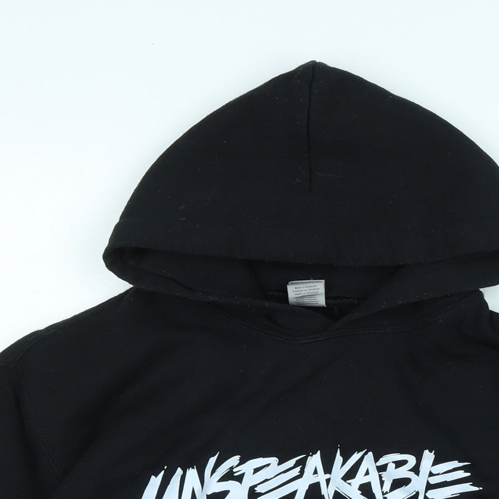 Gilden Boys Black Polyester Pullover Hoodie Size L