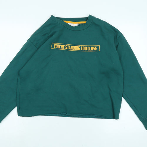 Sugar dust Womens Green Polyester Pullover Sweatshirt Size L