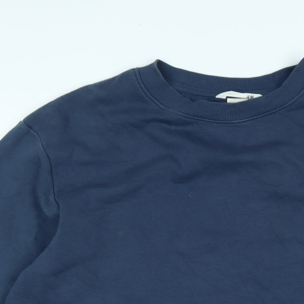 H&M Boys Blue Polyester Pullover Sweatshirt Size 14 Years