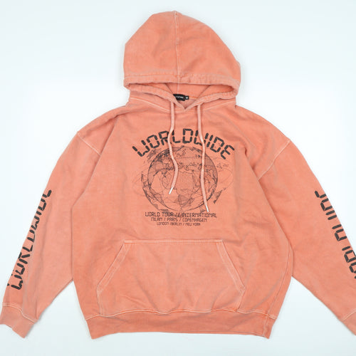 PRETTYLITTLETHING Womens Orange Polyester Pullover Hoodie Size M