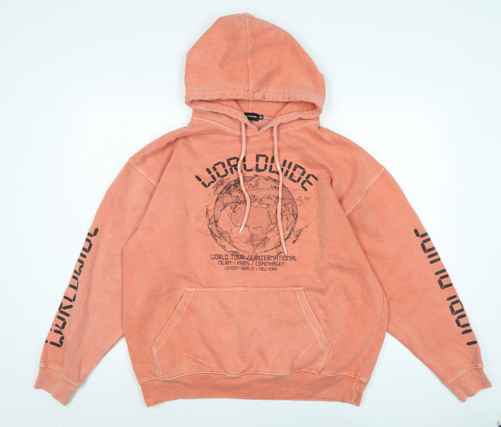 PRETTYLITTLETHING Womens Orange Polyester Pullover Hoodie Size M