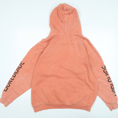 PRETTYLITTLETHING Womens Orange Polyester Pullover Hoodie Size M