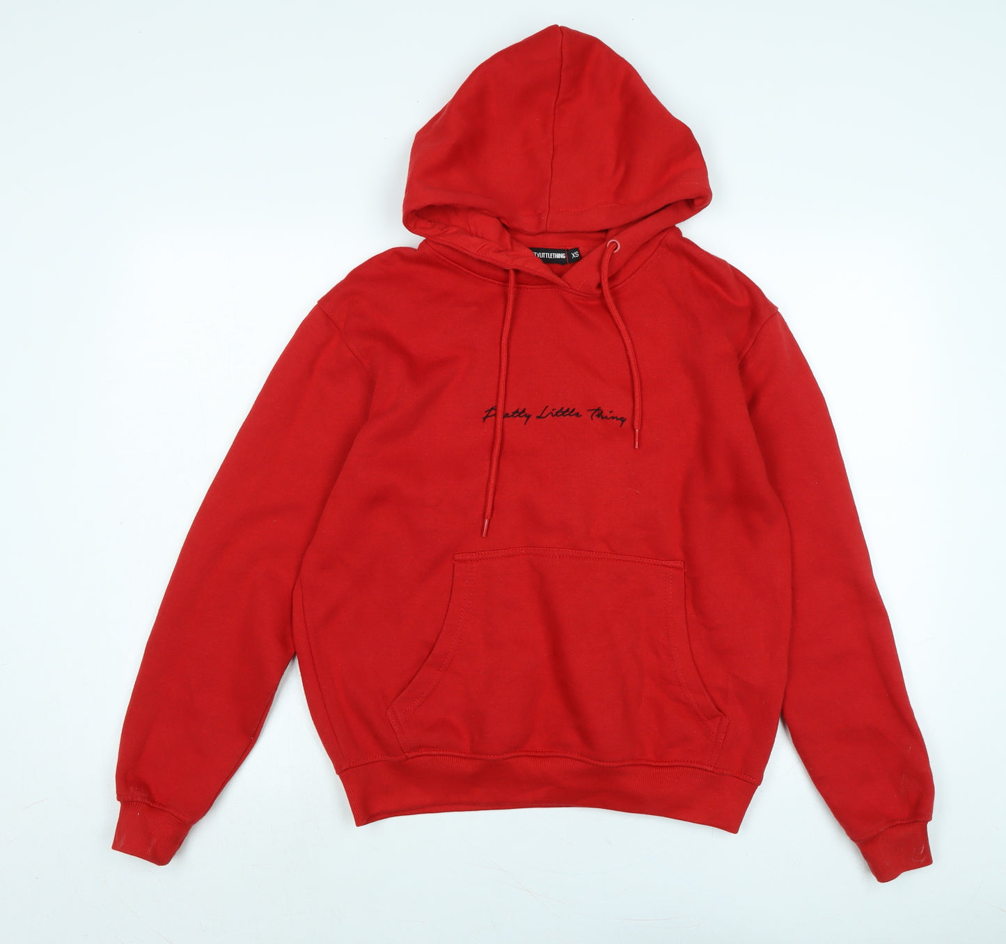 PRETTYLITTLETHING Womens Red Polyester Pullover Hoodie Size M