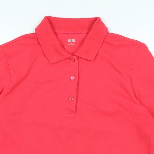 Uniqlo Womens Pink Cotton Basic Polo Size M Collared