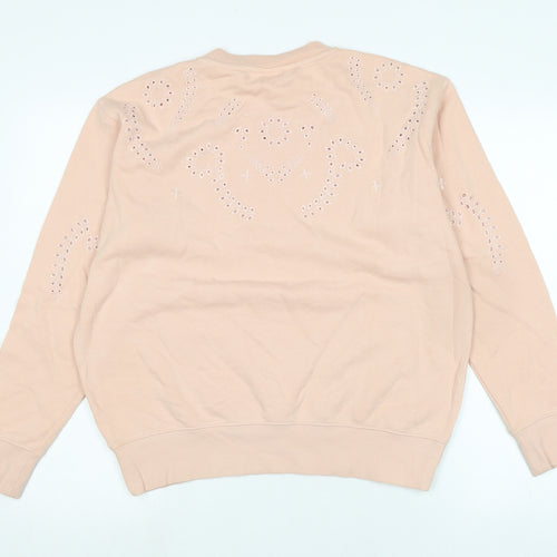 H&M Womens Pink Polycotton Pullover Sweatshirt Size M