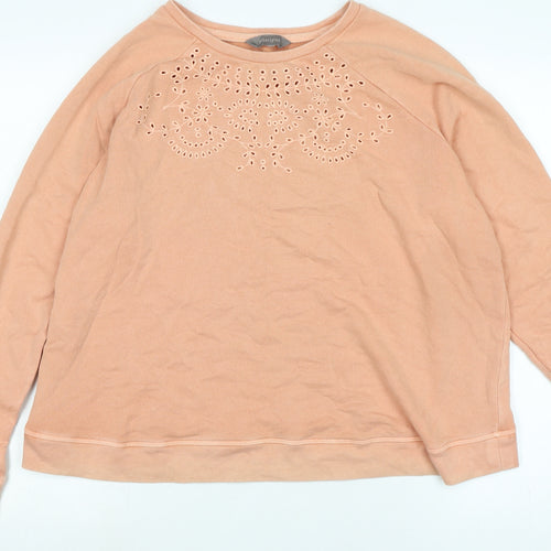 Principles Womens Orange Cotton Pullover Sweatshirt Size XL