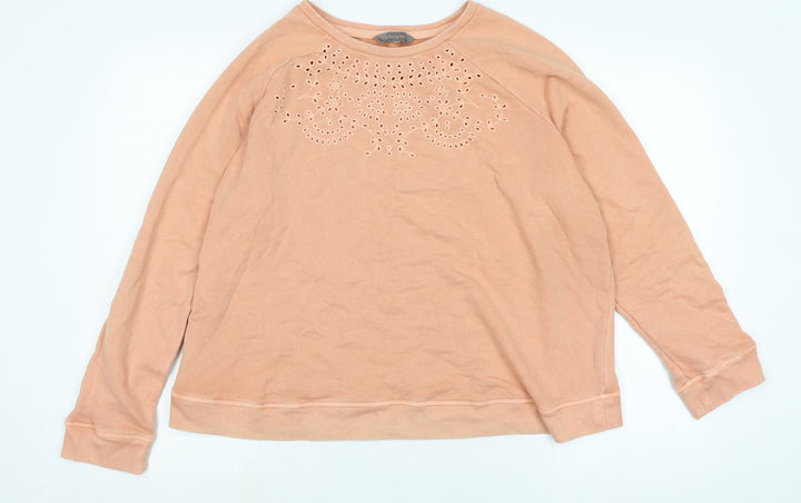 Principles Womens Orange Cotton Pullover Sweatshirt Size XL