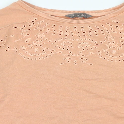 Principles Womens Orange Cotton Pullover Sweatshirt Size XL
