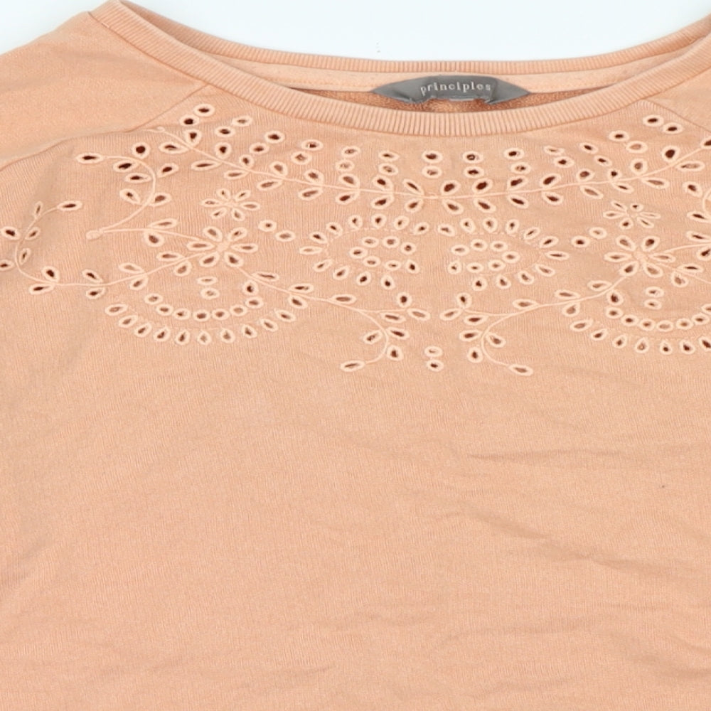 Principles Womens Orange Cotton Pullover Sweatshirt Size XL