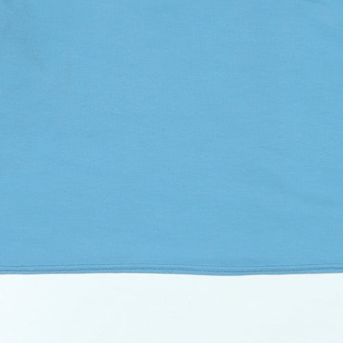 PRETTYLITTLETHING Womens Blue Polyester Cropped Blouse Size 10 Boat Neck