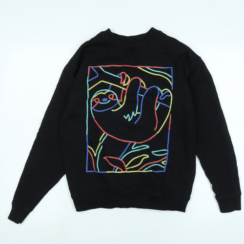 Teemil Womens Black Polyester Pullover Sweatshirt Size 10