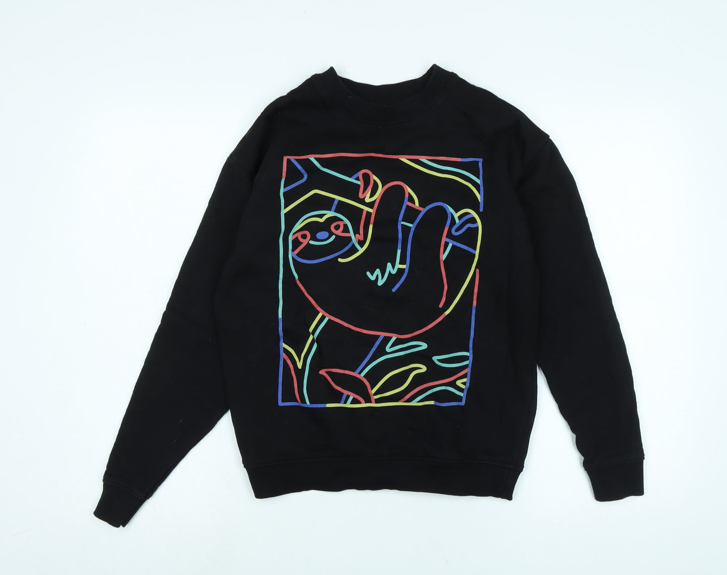 Teemil Womens Black Polyester Pullover Sweatshirt Size 10