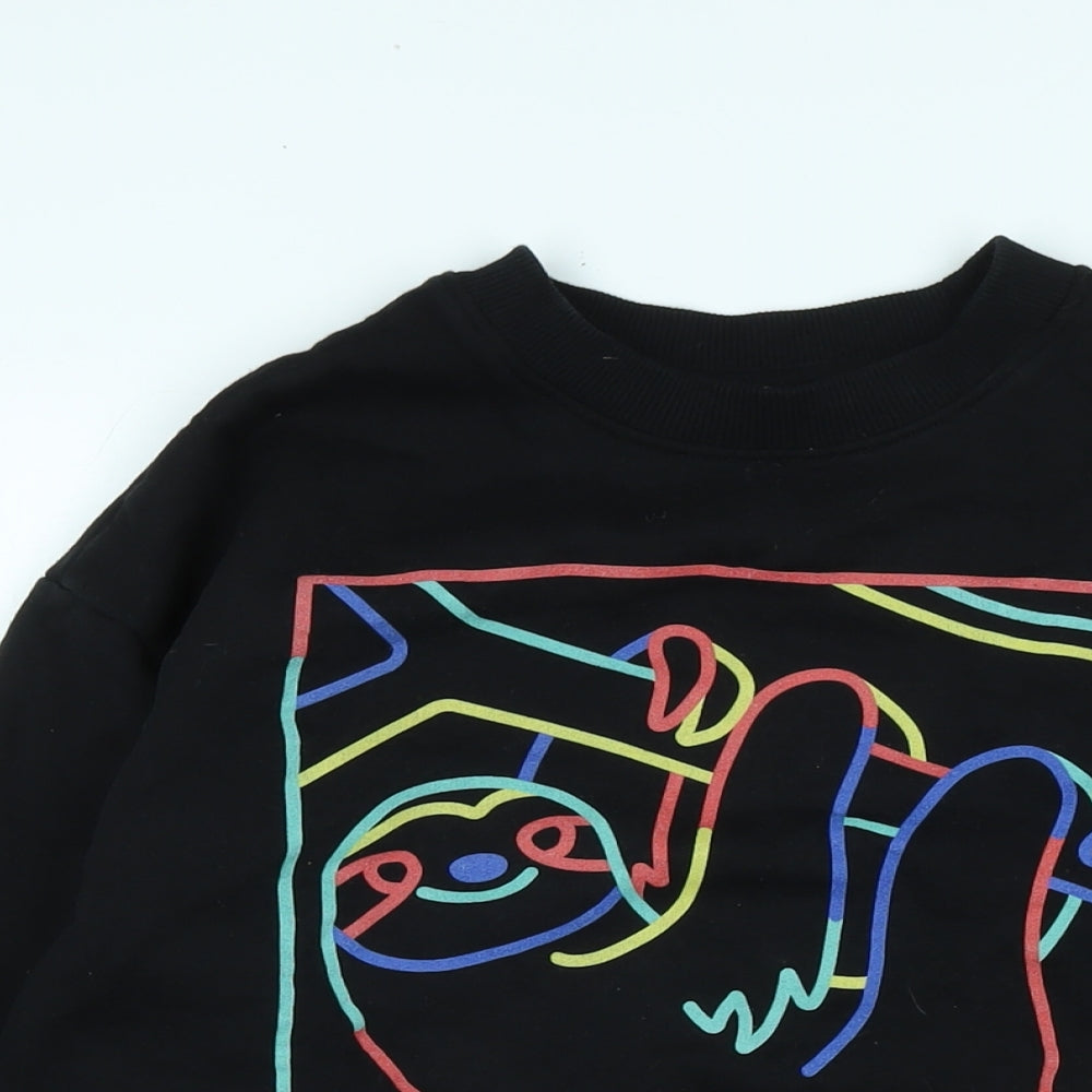 Teemil Womens Black Polyester Pullover Sweatshirt Size 10