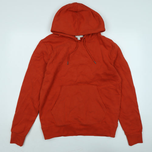 Marks and Spencer Mens Orange Polyester Pullover Hoodie Size M
