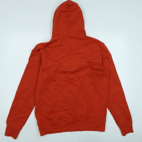 Marks and Spencer Mens Orange Polyester Pullover Hoodie Size M