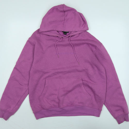 PRETTYLITTLETHING Womens Purple Polyester Pullover Hoodie Size S