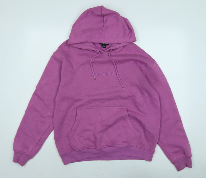 PRETTYLITTLETHING Womens Purple Polyester Pullover Hoodie Size S