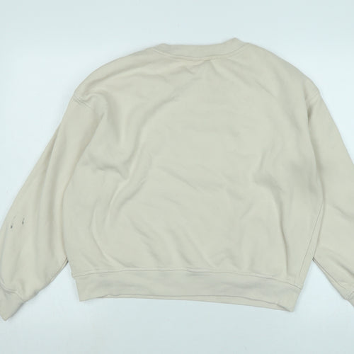 H&M Womens Beige Polyester Pullover Sweatshirt Size S