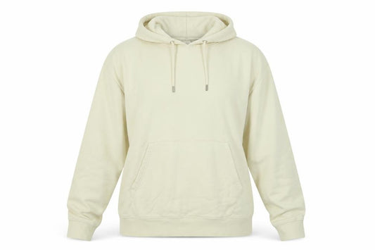 Front view of Marks & Spencer women’s beige polyester pullover hoodie, size L