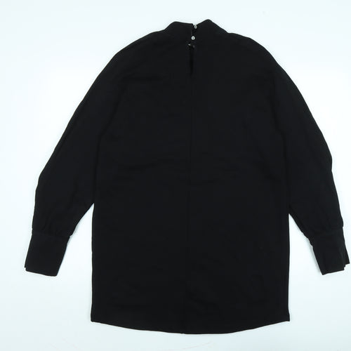 River Island Womens Black Polyester Jumper Dress Size M Mock Neck