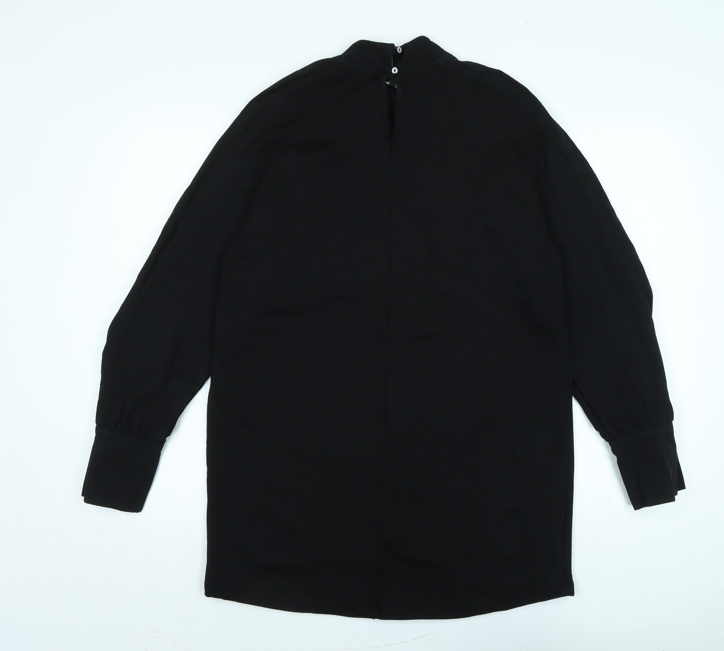 River Island Womens Black Polyester Jumper Dress Size M Mock Neck